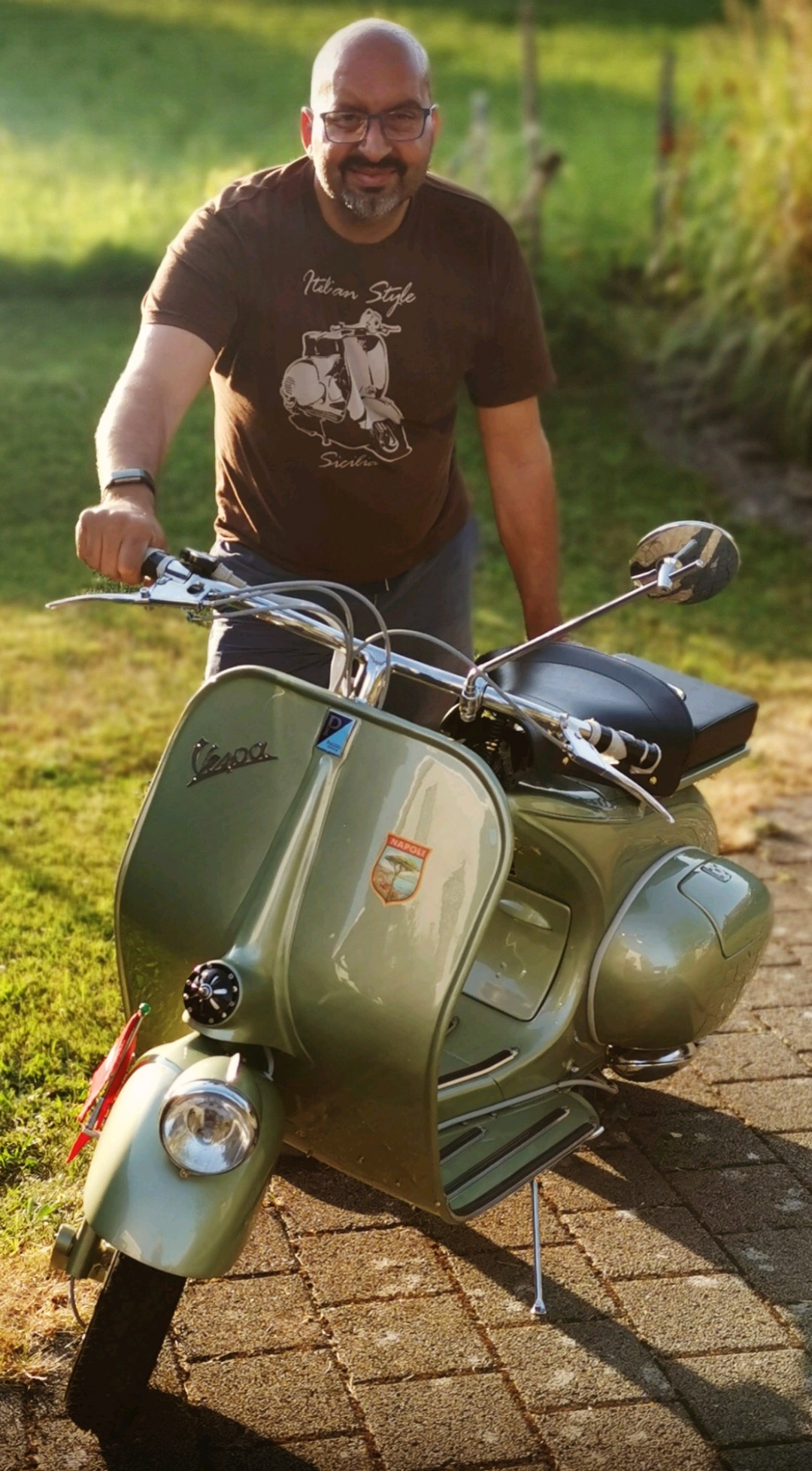 Giusi mit seiner Vespa